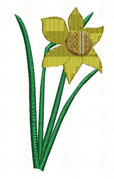 Daffodil free embroidery pattern