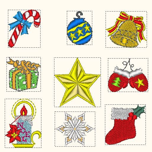 Christmas variety small embroidery pattern  sewing machine cabinets