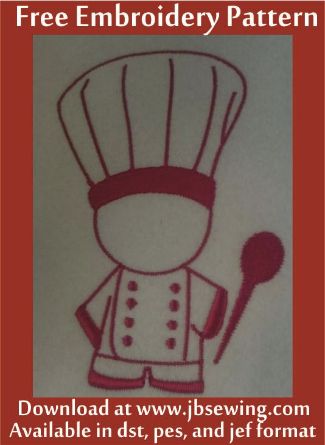 Picture of  Chef Free Embroidery Pattern