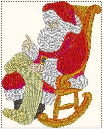 Picture of Rocking chair father christmas Embroidery Pattern