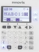 Stitch display on the Brother innovis 1300 sewing machine showing alphabets