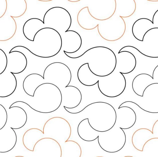 Billowy Pantograph (E2E) (Paper) by Hermione Agee for Urban Elementz - Single row wave-like design for machine quilting.