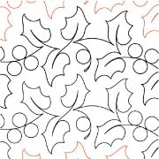 Christmas Holly Pantograph (E2E) (Paper) by Patricia E. Ritter for Urban Elementz - Single row holly design for machine quilting.