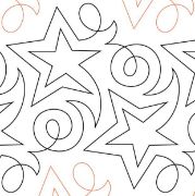 Becker's Shooting Star Pantograph (E2E) (Paper) by Barbara Becker for Urban Elementz - Single row shooting star design for machine quilting.