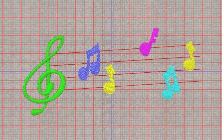 Picture of Musical Notes Free Embroidery Pattern
