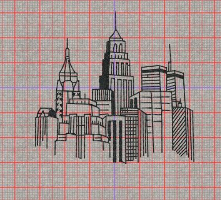 Picture of Skyline Free Embroidery Pattern