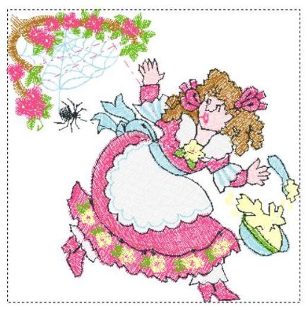 Picture of Little Miss Muffet Free Embroidery Pattern