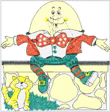 Picture of Humpty Dumpty Free Embroidery Pattern