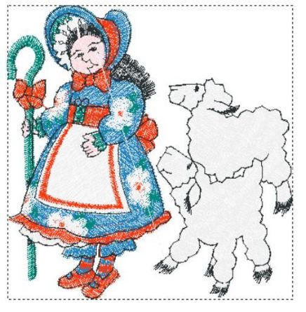 Picture of Little Bo Peep Free Embroidery Pattern