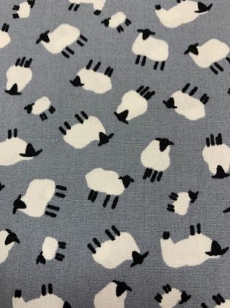 Picture of Little Sheep Fabric Grey