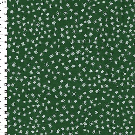 Picture of Chistmas – Metallic New Stars Silver on Green JLX0031