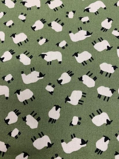 Picture of Little Sheep Fabric Sage