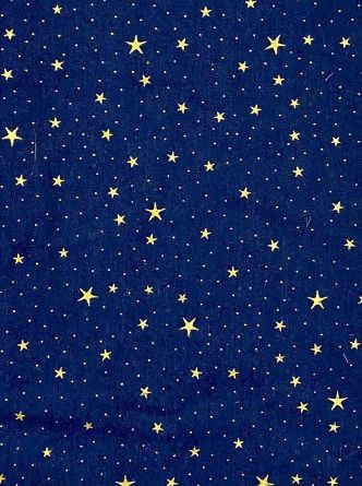 Picture of Luxury DENIM Foil STARS Fabric Material - BLUE