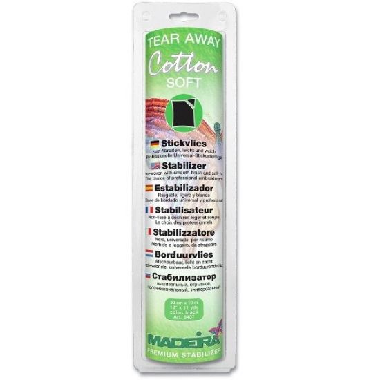 Picture of Madeira Avalon Cotton Soft Tear Away Stabiliser Black 9437