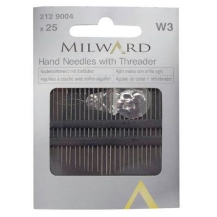 Picture of Milward: Hand Sewing Needles Multi Pack, with Threader: 25 Pieces