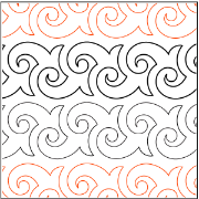 Agave Sashing Pantograph (E2E) (Paper) by Patricia E. Ritter for Urban Elementz - Single row agave motif design for machine quilting.