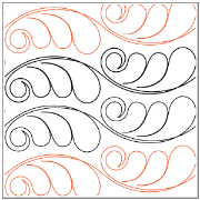 Andi's Feather Curl Pantograph (E2E) (Paper) by Andi Rudebusch for Urban Elementz - Single row feather design for machine quilting.