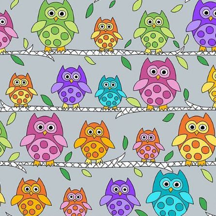 Andover Hoot Hoot Style: A Pattern: 9761 Color: C Owls on a Line