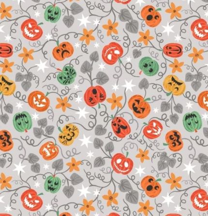 Picture of Lewis & Irene - Spooky pumpkins on light grey A574.1