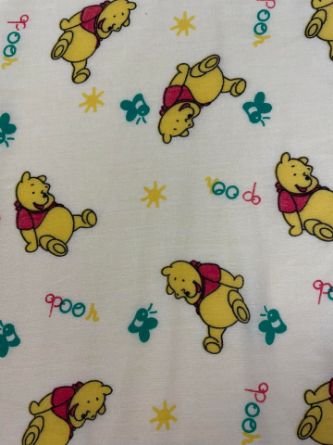 Picture of Winnie The Pooh Bear Poly Cotton Fabric Material 44" Cream  