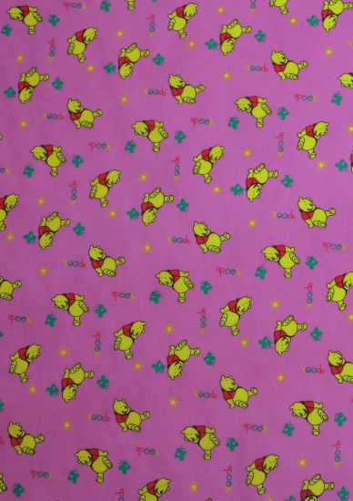 Picture of Winnie The Pooh Bear Poly Cotton Fabric Material 44" Pink