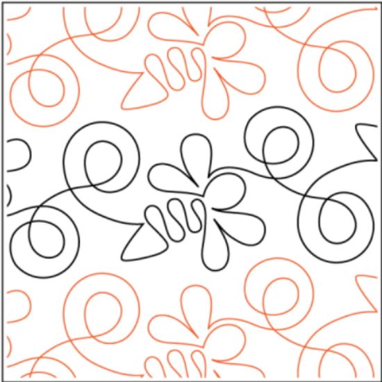 Bee Dazzled Pantograph (E2E) (Paper) by Patricia E. Ritter for Urban Elementz - Single row bee design for machine quilting.