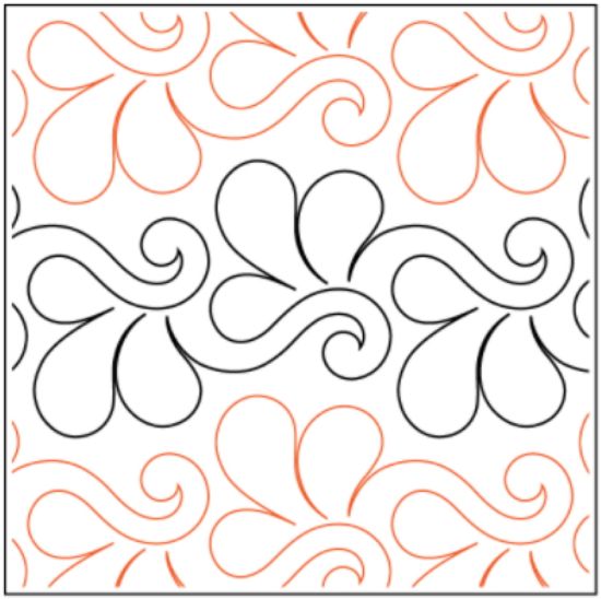 Ajoure' - Petite - Pantograph (E2E) (Paper) by Patricia E. Ritter for Urban Elementz - Single row swirl design for machine quilting.