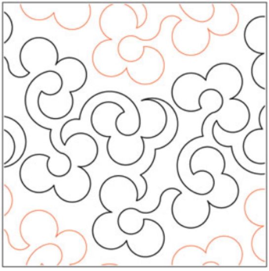 Cherry Blossom Pantograph (E2E) (Paper) by Hermione Agee for Urban Elementz - Single row cherry blossom design for machine quilting.