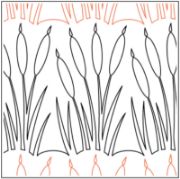 Cattails Pantograph (E2E) (Paper) by Deb Geissler for Urban Elementz - Single row cattail design for machine quilting.