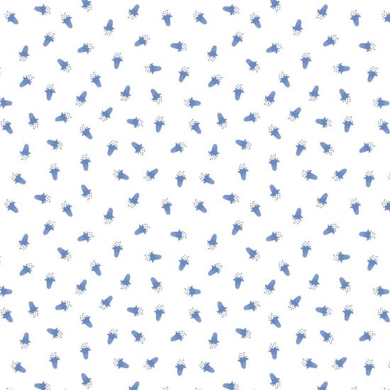 Picture of Lewis & Irene - Bluebell Wood Reloved- Scattered Bluebells on Cream - A637.C1 