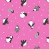 Picture of Lewis & Irene - Small Things Polar Animals Penguins on Aurora Pink with Pearl Cotton SM44.3