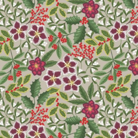 Picture of Lewis & Irene - Noel C68.1 christmas floral on linen