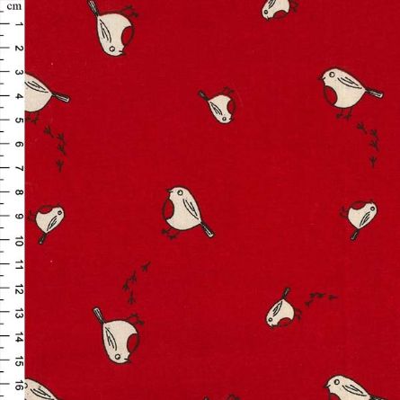 Picture of John Louden - Christmas cotton JLX0124  red robins 