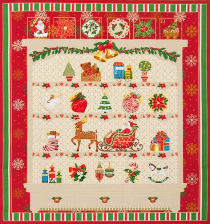 Picture of Season's Greetings, Santa on Sleigh Advent Calendar by Fabri-Quilt 103-314