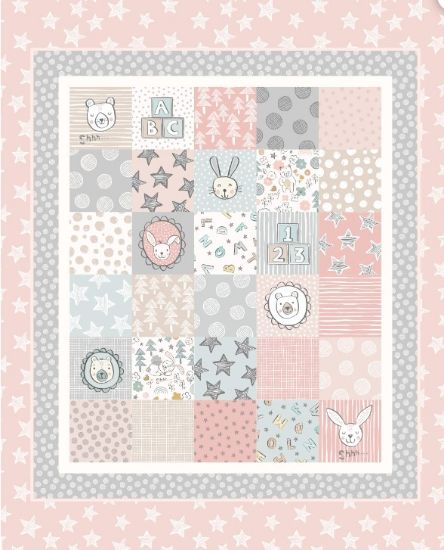 Picture of Bella Bunny & Bear Cot Quilt PINK