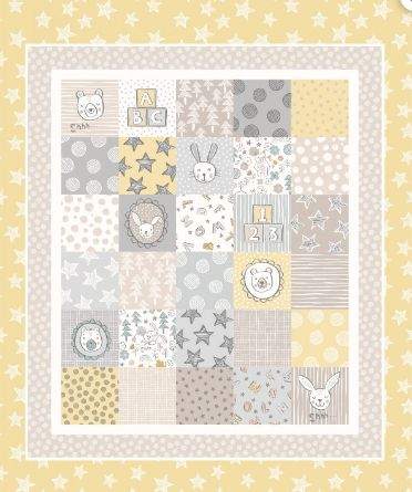 Picture of Bella Bunny & Bear Cot Quilt YELLOW