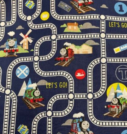 Picture of Thomas the tank engine fabric Blue
