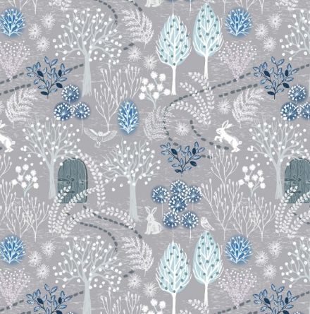 Picture of Lewis & Irene - Secret garden on frosty grey with pearl elements A656.1