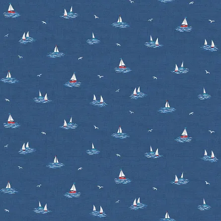 Picture of Makower Fabric Nautical Little Boats 2500 B8