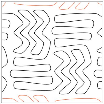 African Storm Quilting Pantograph (E2E) (Paper) by Apricot Moon Designs for Urban Elementz - Single row geometric design for machine quilting.