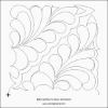 Bella Feather Pantograph (E2E) (Paper) by Keryn Emmerson for Urban Elementz - Single row flowing feather design for machine quilting.