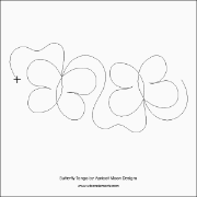 Butterfly Tango Pantograph (E2E) (Paper) by Apricot Moon Designs for Urban Elementz - Single row butterfly design for machine quilting.