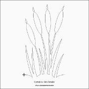 Cattails Pantograph (E2E) (Paper) by Deb Geissler for Urban Elementz - Single row cattail design for machine quilting.