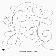 Daisy Doodle Pantograph (E2E) (Paper) by Patricia E. Ritter for Urban Elementz - Single row daisy design for machine quilting.