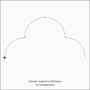 Clamshell - Scallop #1 Pantograph (E2E) (Paper) by R&S Designs for Urban Elementz - Single row scallop design for machine quilting.