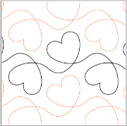 Dear Heart Pantograph (E2E) (Paper) by Hermione Agee for Urban Elementz - Single row heart design for machine quilting.