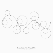 Double Bubble #1 Pantograph (E2E) (Paper) by Patricia E. Ritter for Urban Elementz - Single row interlocking circle design for machine quilting.