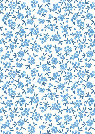 Picture of Lewis & Irene -Forget me not on cream - A915A