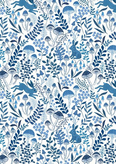 Rabbit meadow on cream - A913A