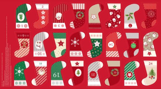 Picture of Mini advent stockings 1/2 yd panel - C113